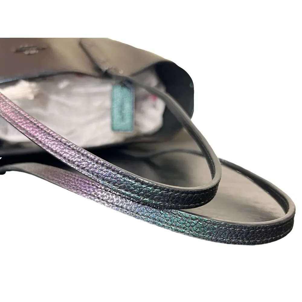 Coach Hologram Leather Open City Tote & Wallet Color Shifting Oil Slick F22550 - Picture 15 of 16